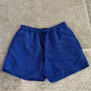 Tommy Hilfiger Deep Purple Mesh-Lined Swim Trunks with Red & White Trim